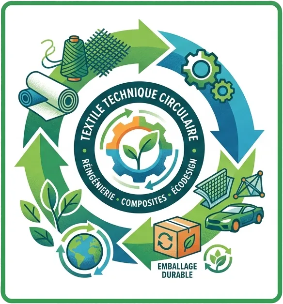 Challenge 1 : “Réingénierie pour une gestion optimisée des ressources: textile technique circulaire (composites; emballages et solutions d’écodesign global)”